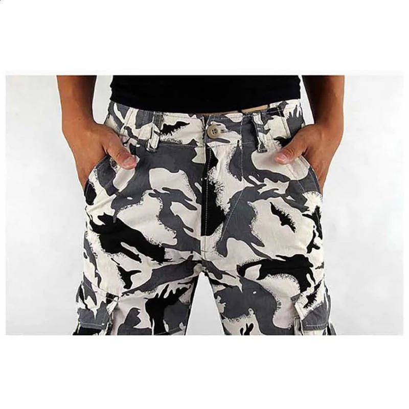 Fashion Casual Goods Pants Straight Loose Street Clothing Snow Camouflage Shawl Coverage Mens Battlefield Multi Pocket Backpack Traveler 240823