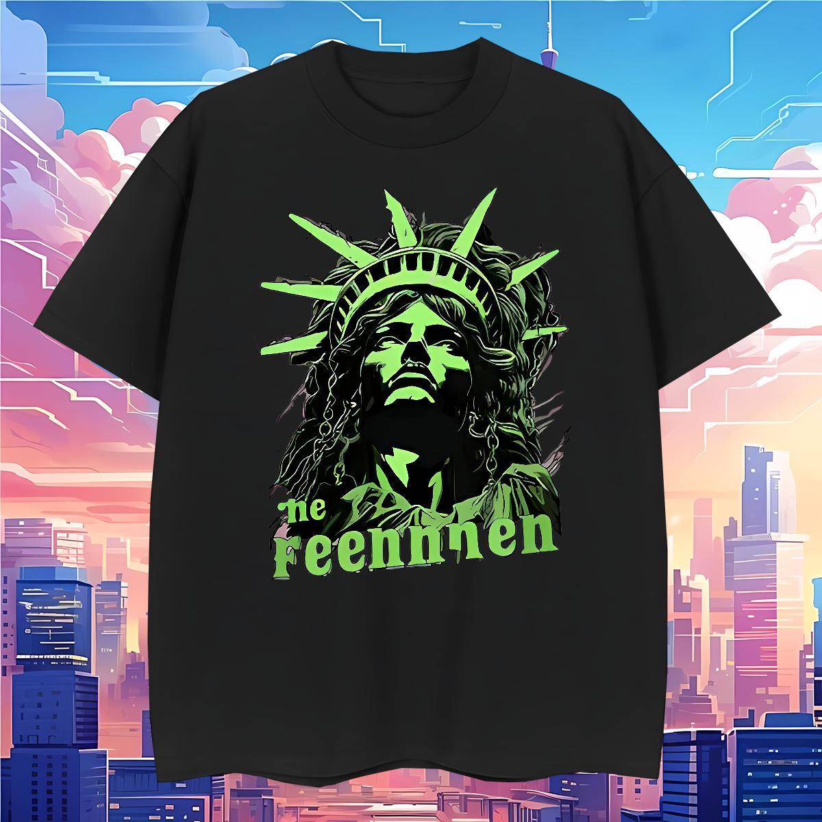 Loose Fit Man T Shirts 230g Pure Cotton portrait Outdoor DIY Printed Crew Neck Mens Tshirts Casual New Top Tees
