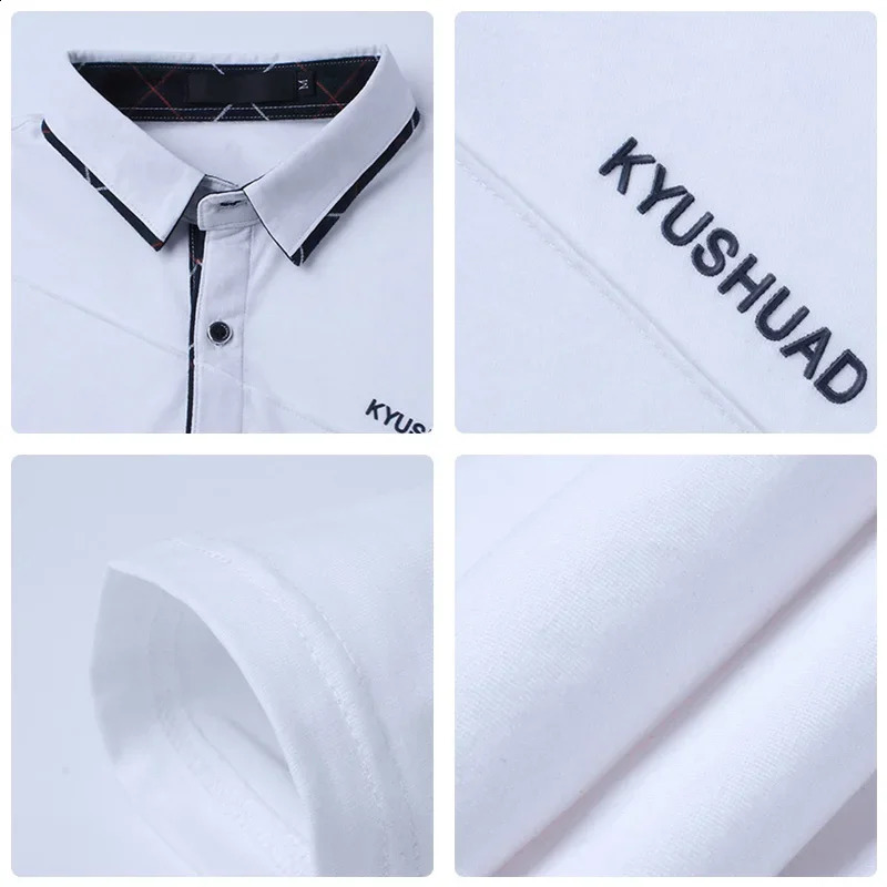 5XL polo shirt collar mens plus size 3XL 4XL autumn button long sleeved casual dress 240823