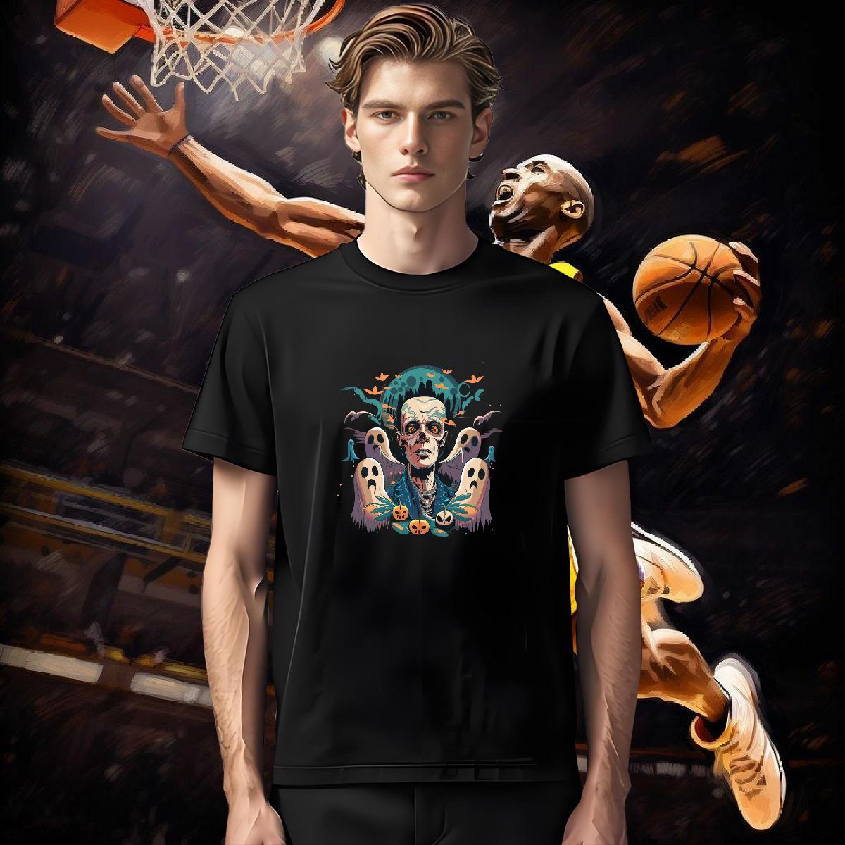 Loose Men T Shirts 230g 100% Cotton skull Home Outdoor DIY Printed Breathable Crew Neck Tshirt for Man Woman Free Shipping Tees Shirts