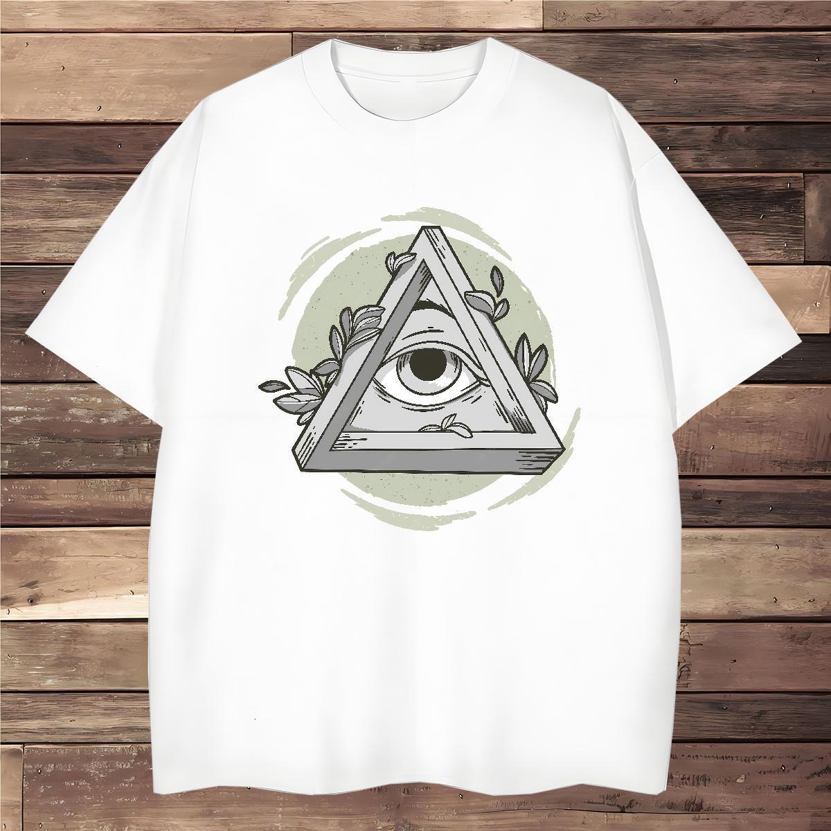 High Quality Men T Shirts 230g 100% Cotton eye of the devil Summer Casual Black White Breathable Crew Neck Men Tops Tees Wholesale Tops Shirt