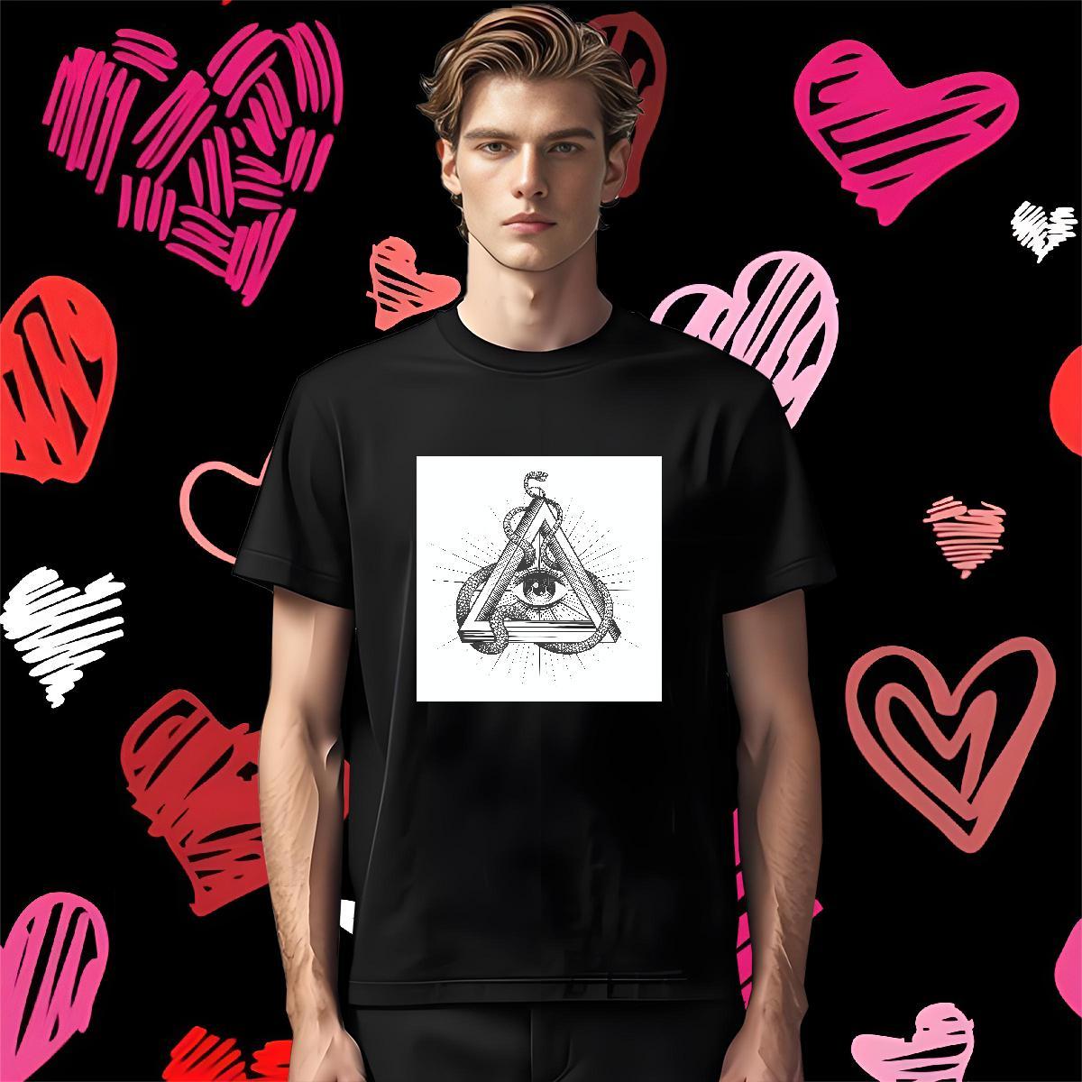 Comfortable T shirt 100% Cotton 230g eye of the devil Hip Hop Plus Size Cartoon Breathable Crew Neck Men Clothes T-Shirt Fashion Casual Top Tees