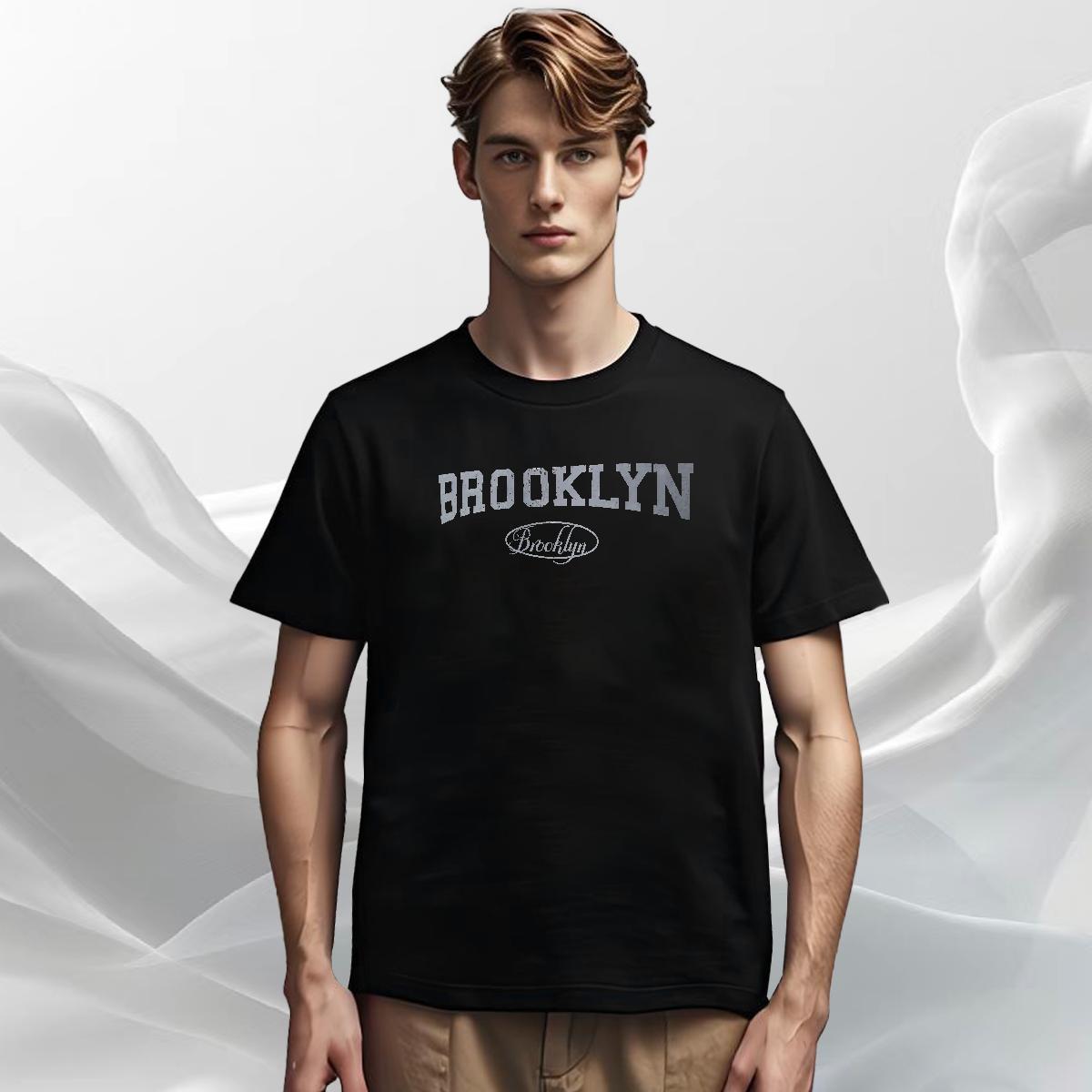 Cool Design T-Shirts for Men 230g 100% Cotton Brooklyn Hip Hop Skull O-Neck Short Sleeve Tshirt for Man Woman Factory Direct Wear