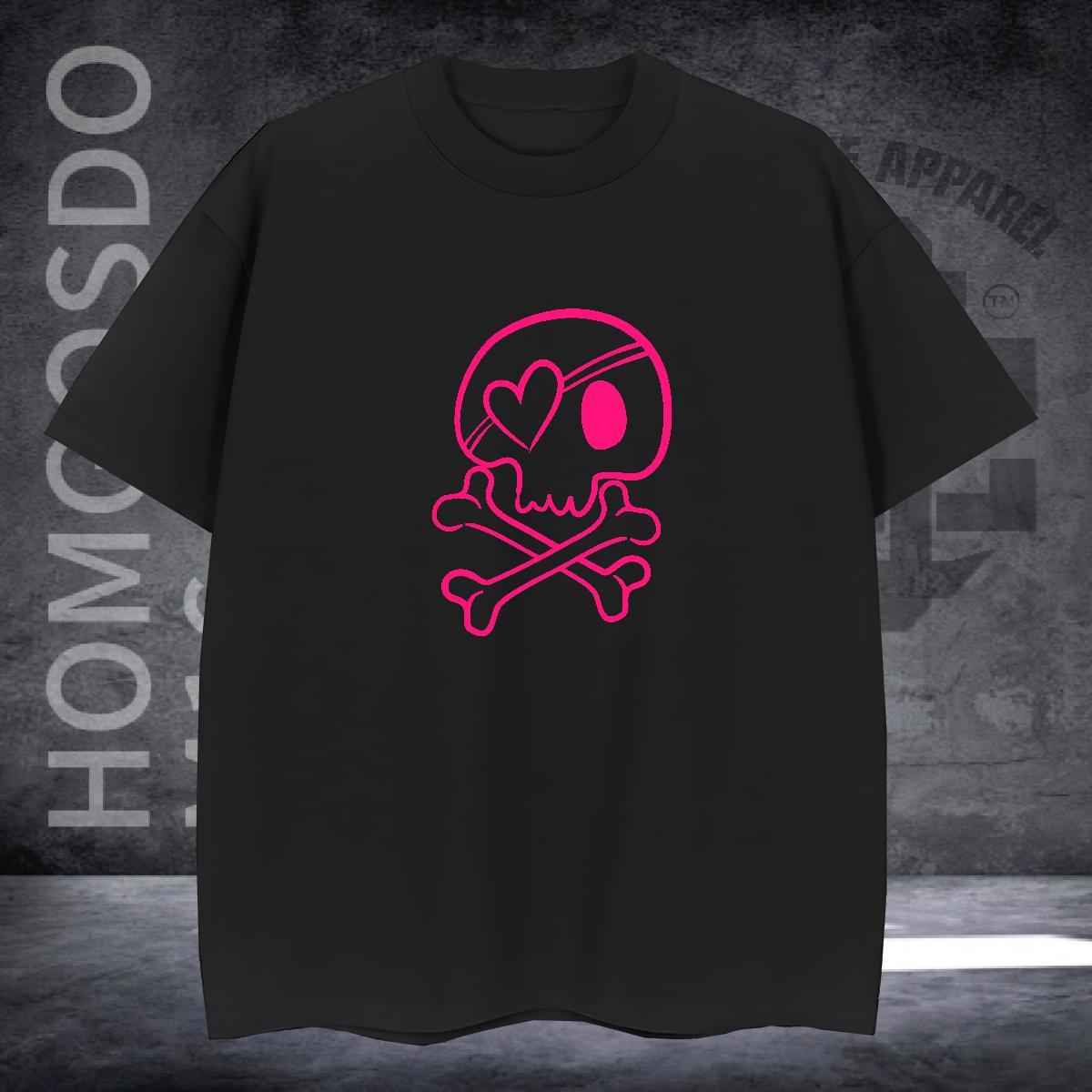 Loose Fit Men T Shirts 230g 100% Cotton skull Home Outdoor Cartoon Printing L-4XL Short Sleeve Soft Mens Tshirts 2024 Tops