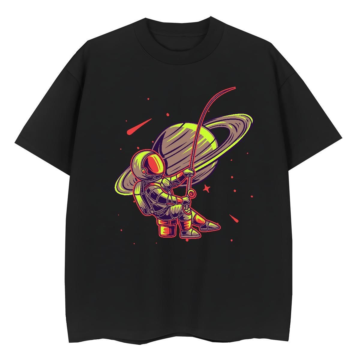 Lady Women Tshirts 100% Cotton 230g cosmonaut Sports Street Wear T shirt Short sleeve Soft Custom Printing Top Tees