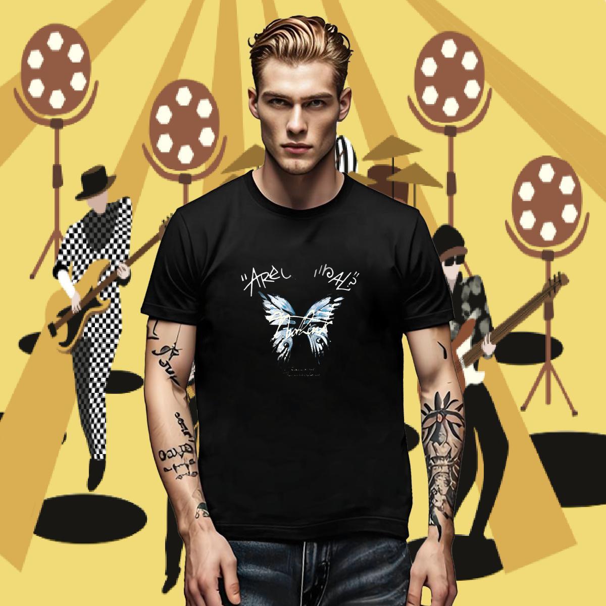 New Designer Men Tshirts Butterfly Beach 230g Pure Cotton Tees Round Neck Short Sleeve Cool Design T Shirts Men Customized Print