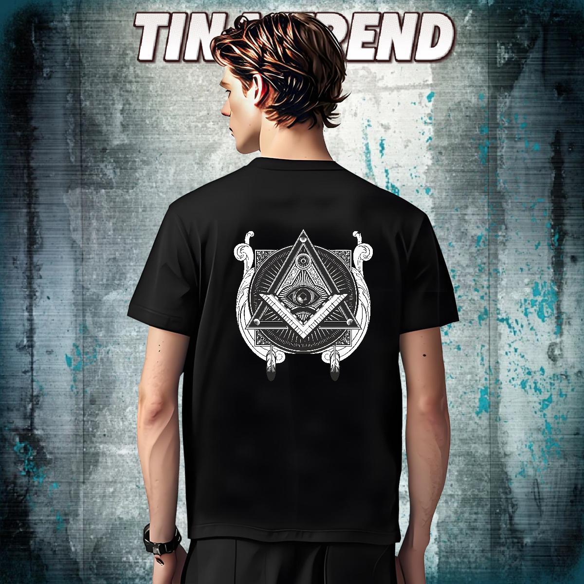 Comfortable T-Shirts for Men 230g Cotton eye of the devil Summer Casual Oversized 4XL O-Neck Short Sleeve Men Tops Tees Fashion Top Tees