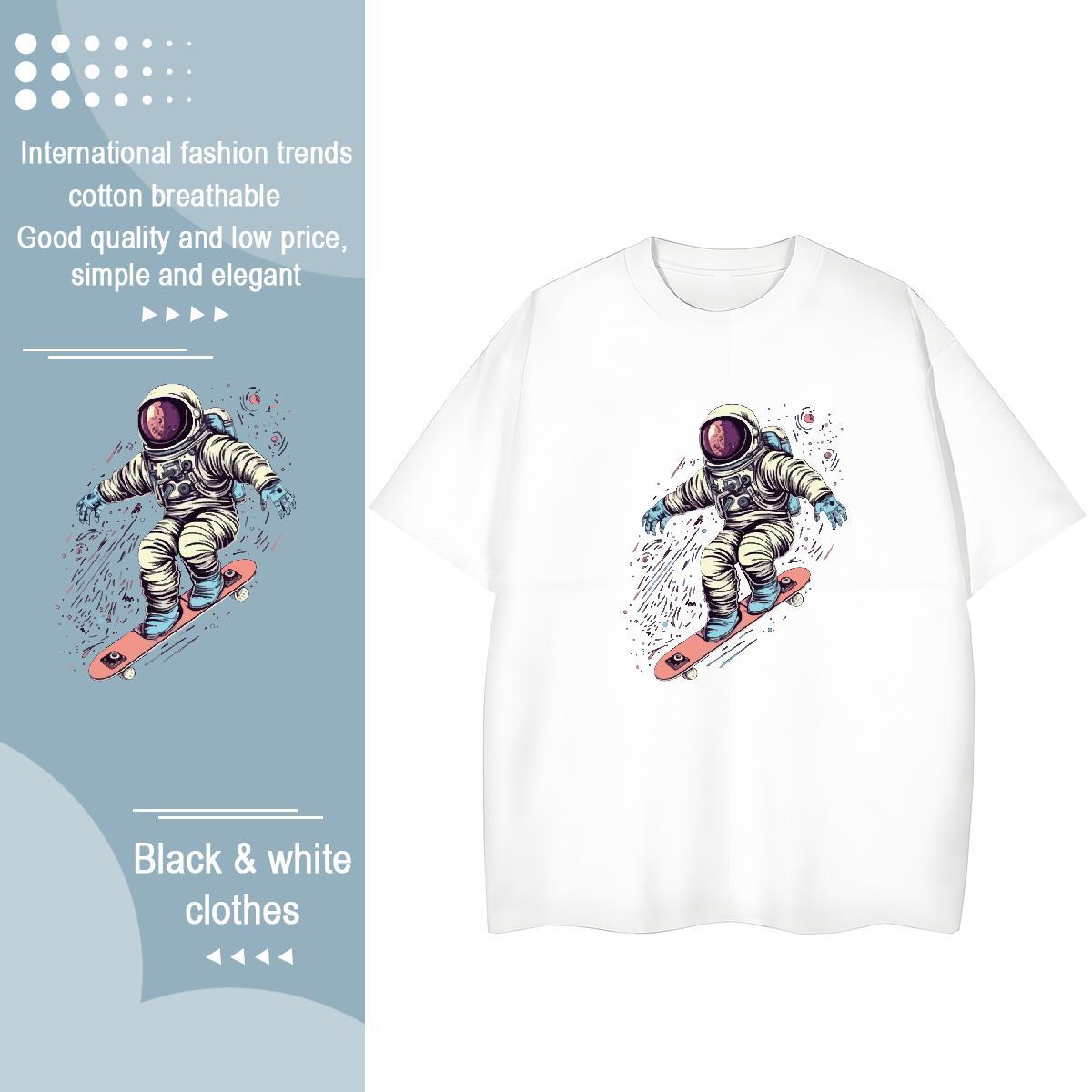 Unisex Woman Tshirt 230g Cotton universe Street Casual T-Shirts for Women Breathable Short Sleeve Custom Printed Tee Shirt