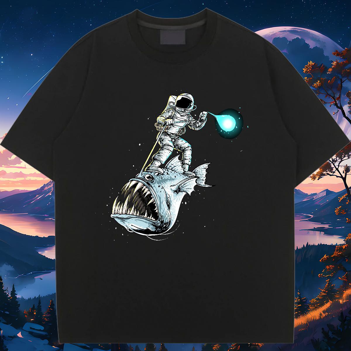 Female Unisex Tshirts 230g Pure Cotton universe Home Outdoor T-Shirts for Women Round Neck Short Sleeve Custom Print Plus Size Polos