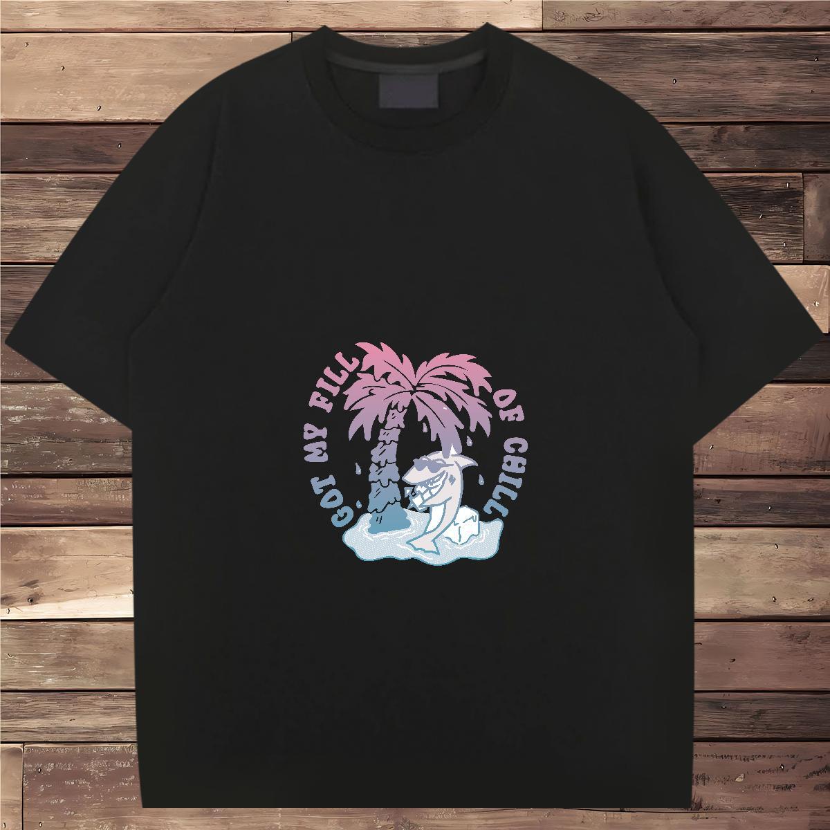 Soft T Shirts Men 230g 100% Cotton tree Casual Beach Oversized 3XL 4XL Round Neck Short Sleeve Tshirt for Man Woman 2024 Summer Wear