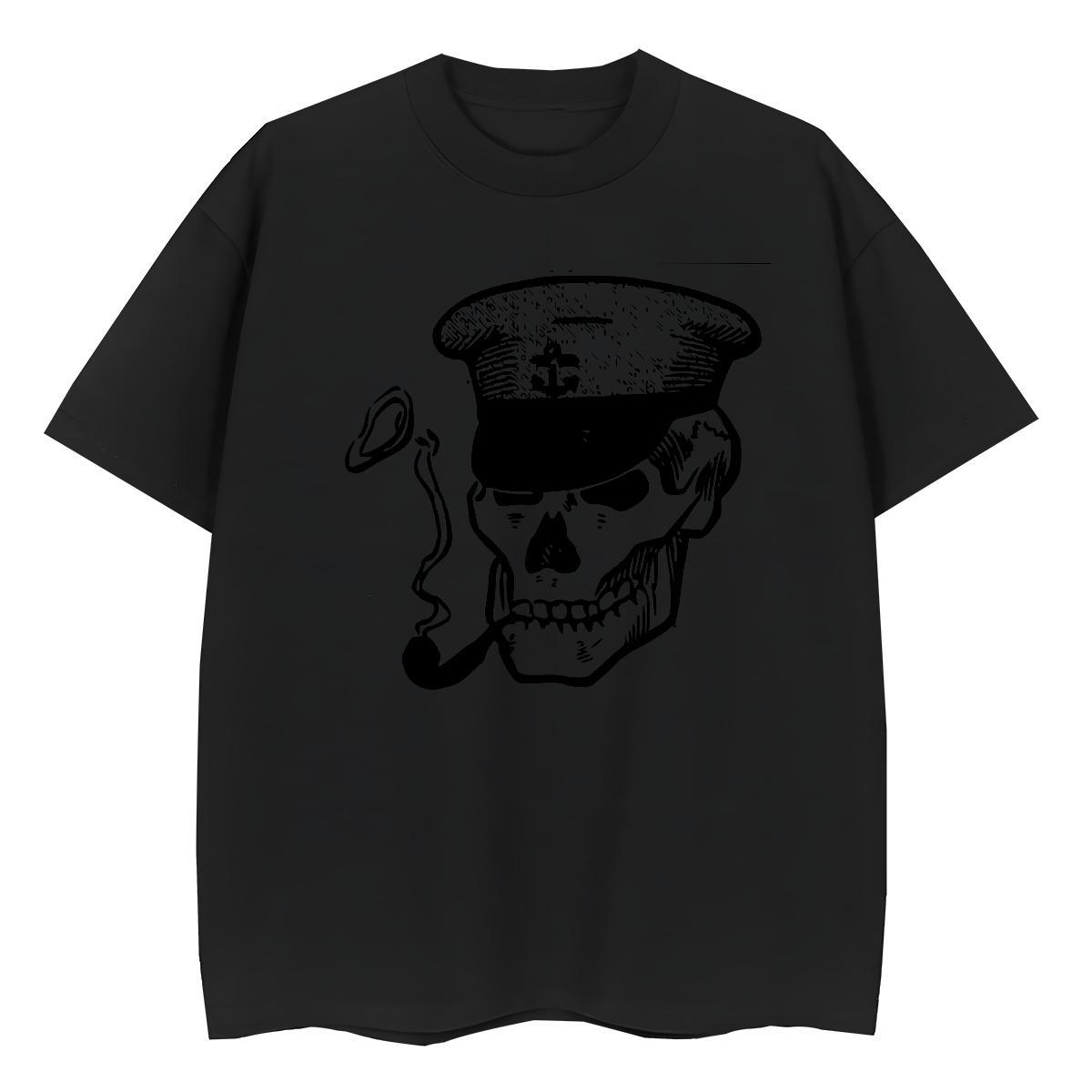 Cool Men T Shirts 100% Cotton 230g skull High Street Hip Hop Customized O Neck Short Sleeves Mens Tshirts Designer Tee Shirt