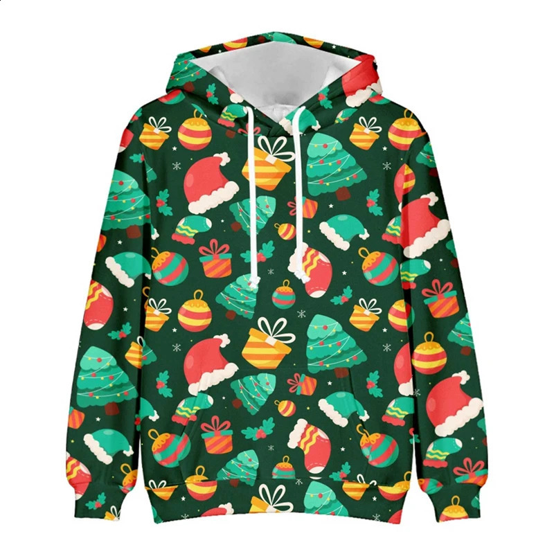 Hoodies For Men Women Ugly Christmas Sweater Xmas 3D Funny Printed Long Sleeve Hoodies Pullover Blouse Tops Graphic Sweatshirts 240823