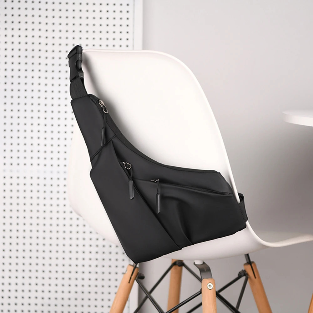 Anti Theft Travel Bag for Men with Adjustable Strap Slim Sling Bag Multi-Pocket Crossbody Bag Solid Hobo Bag for Hiking Sports 240823