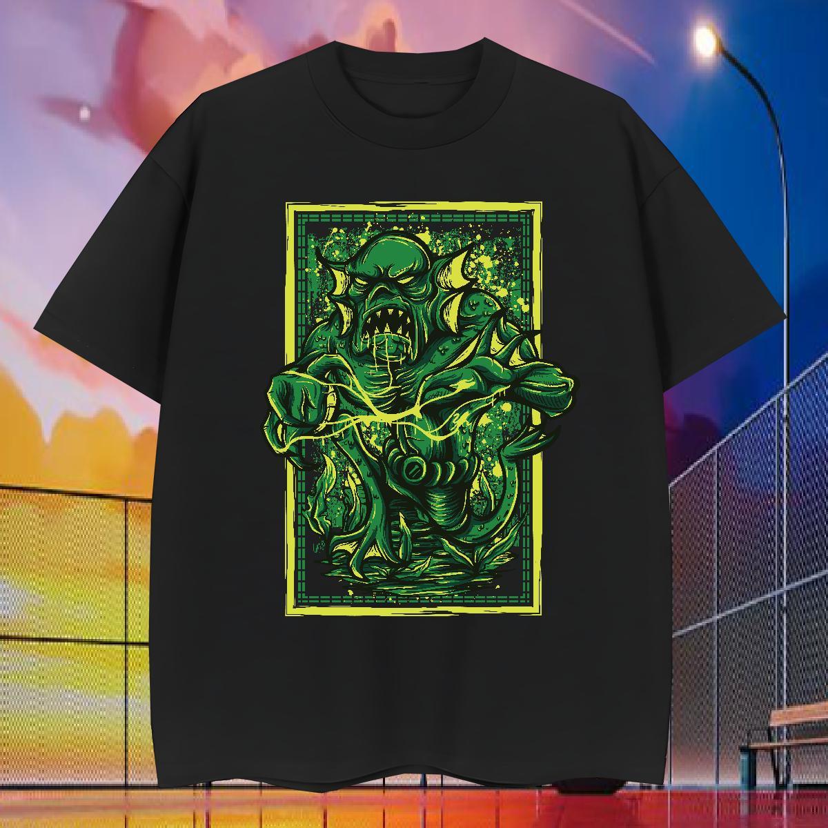 TOP Quality Mens T Shirts 230g 100% Cotton ET Street Wear DIY Printed O-Neck Short Sleeve Men Tshirts 2024 Summer Clothes