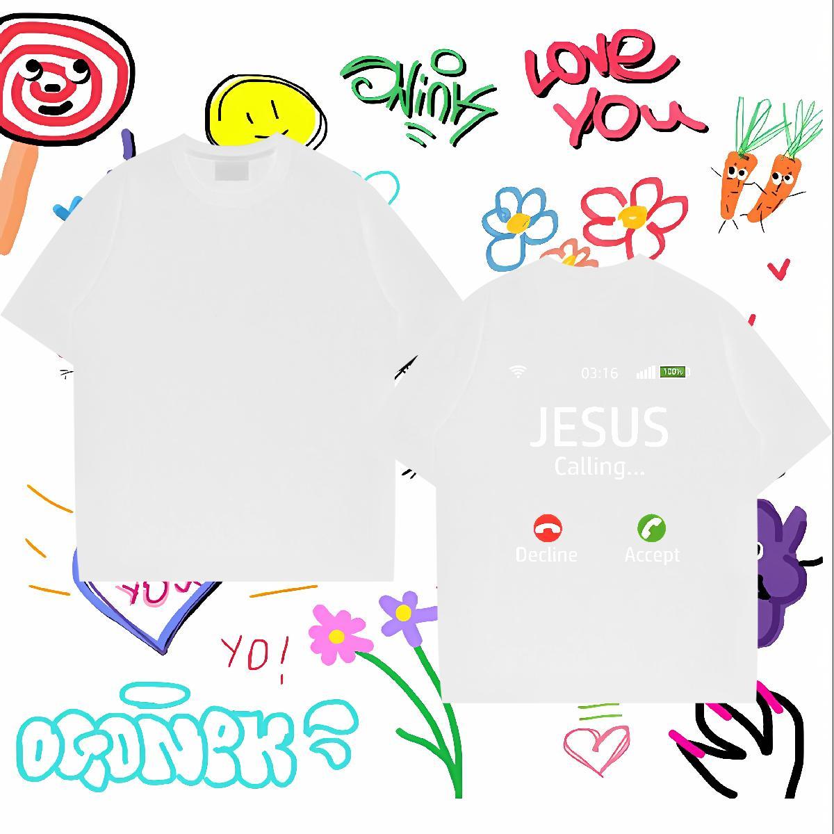 Wholesale T-Shirts for Men 230g Pure Cotton letter Summer Casual Cartoon Printing L-4XL Breathable Soft Mens Tshirts 2024 DIY Clothings