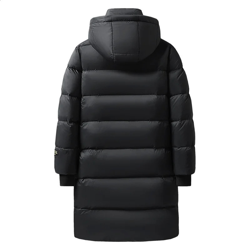 Winter Men Warm Thick Long Down Jacket Coat Mens Hooded Waterproof Black Gold Puffer Jacket Men Casual Windproof Parkas Male 240823
