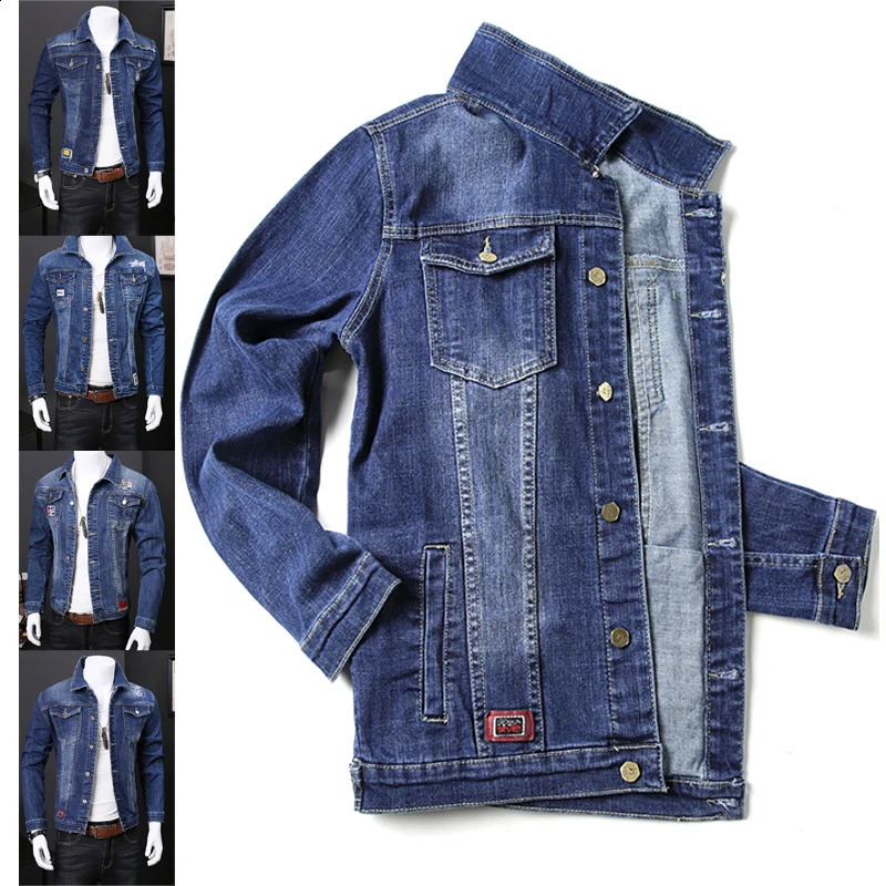 Mens denim jacket highquality for students solid fashion autumn and spring arrivals embroidered mens clothing 240824