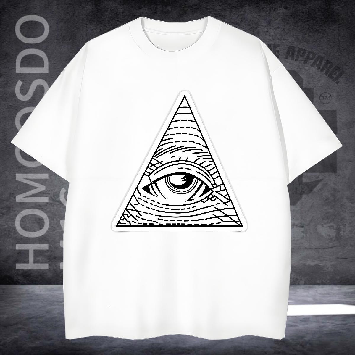 TOP Quality Mens T Shirts 100% Cotton 230g eye of the devil Daily Wear DIY Anime Breathable Crew Neck Men Tshirts Classic Clothes
