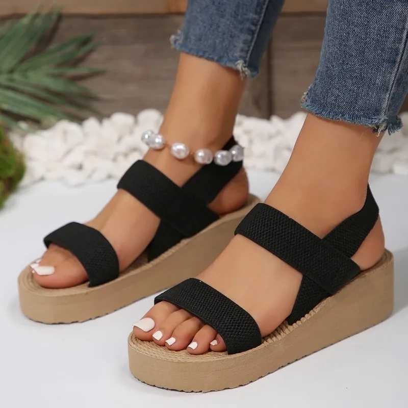 High Quality Wedge Shoes for Women New Summer Womens Sandals Lightweight and Comfortable Platform Sandals Simple Black Ladies Sandals T241227