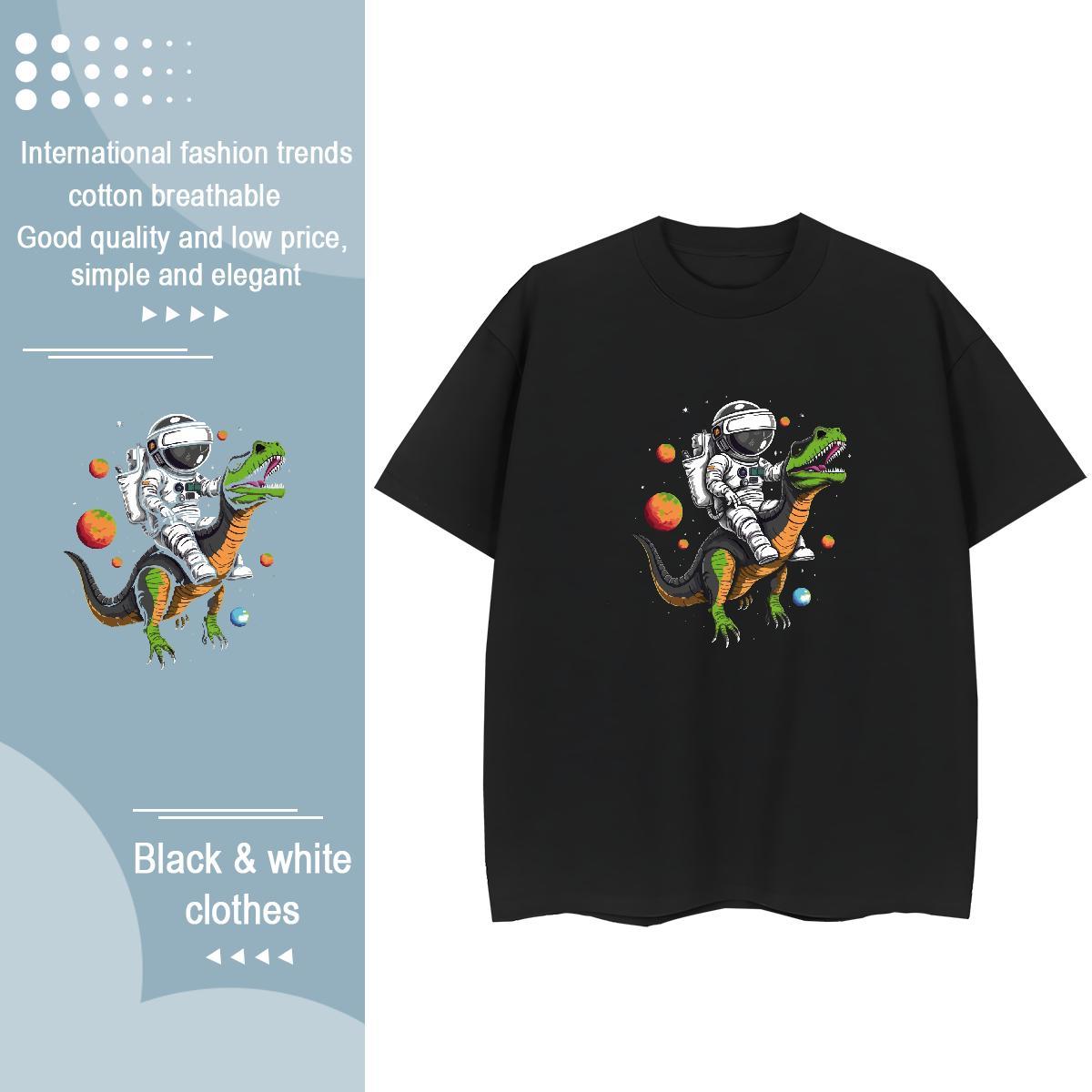 Loose fit Woman Tshirt 100% Cotton 230g universe Summer Casual Women T Shirts Breathable Crew Neck Custom Printing Tops Tees