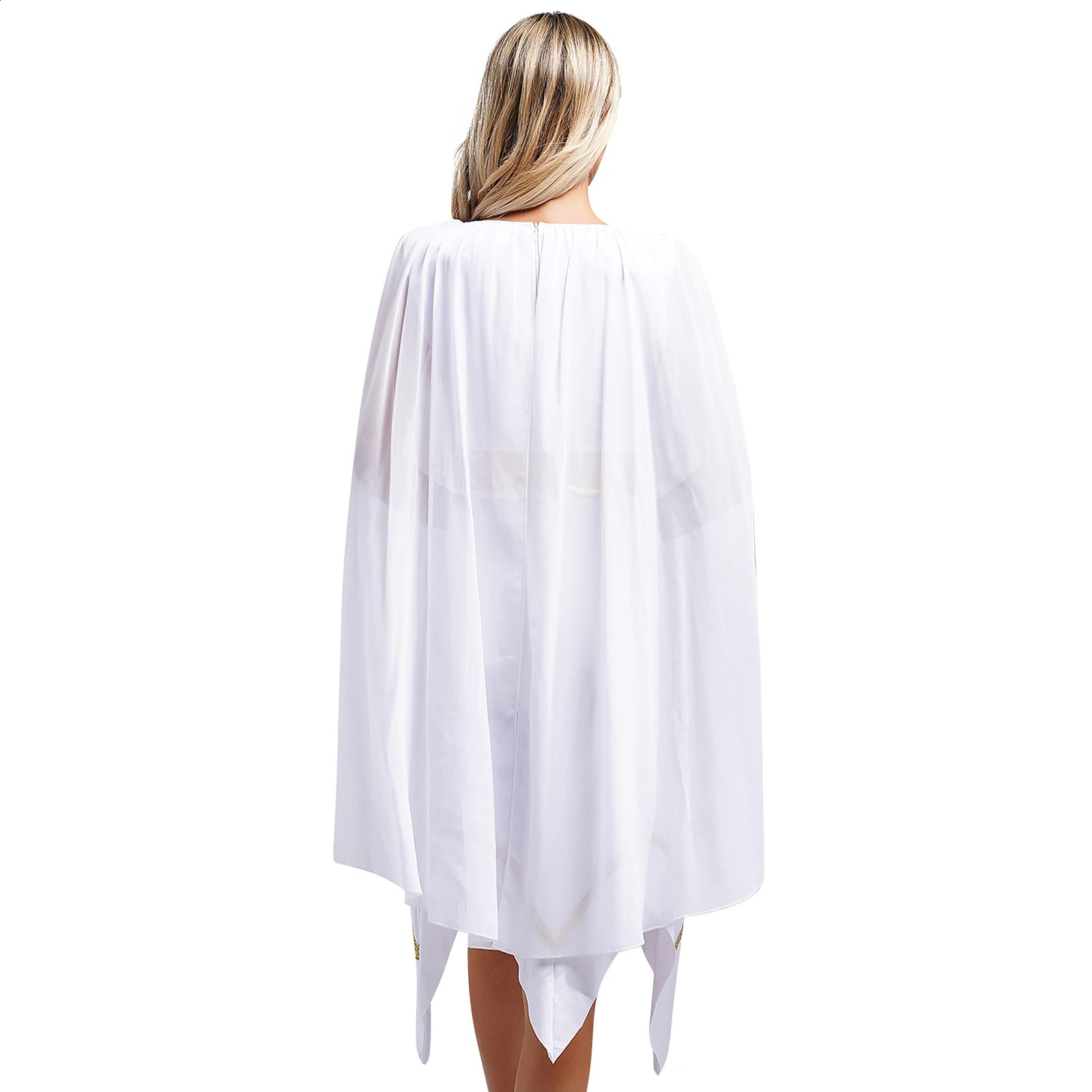 Womens Halloween Greek Athena Princess and Queen cosplay costume Roman toga dress Cape Town sleeve sequin split style 240823