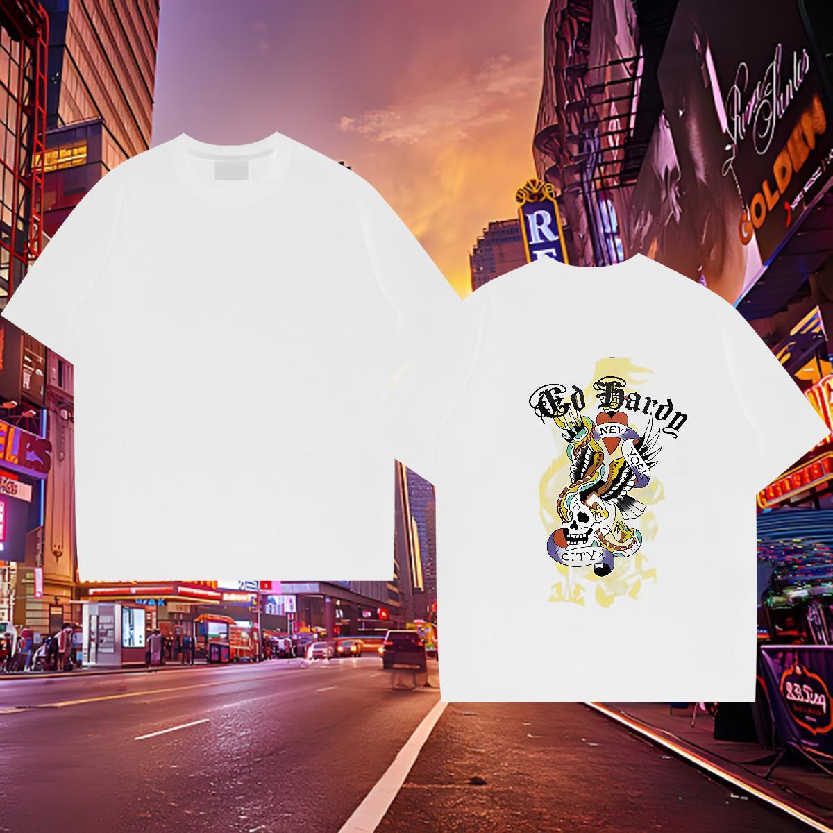 Brand Mens T Shirts 230g Pure Cotton skull Sports Casual Oversized 3XL 4XL O-Neck Short Sleeve Men Tees New Polos