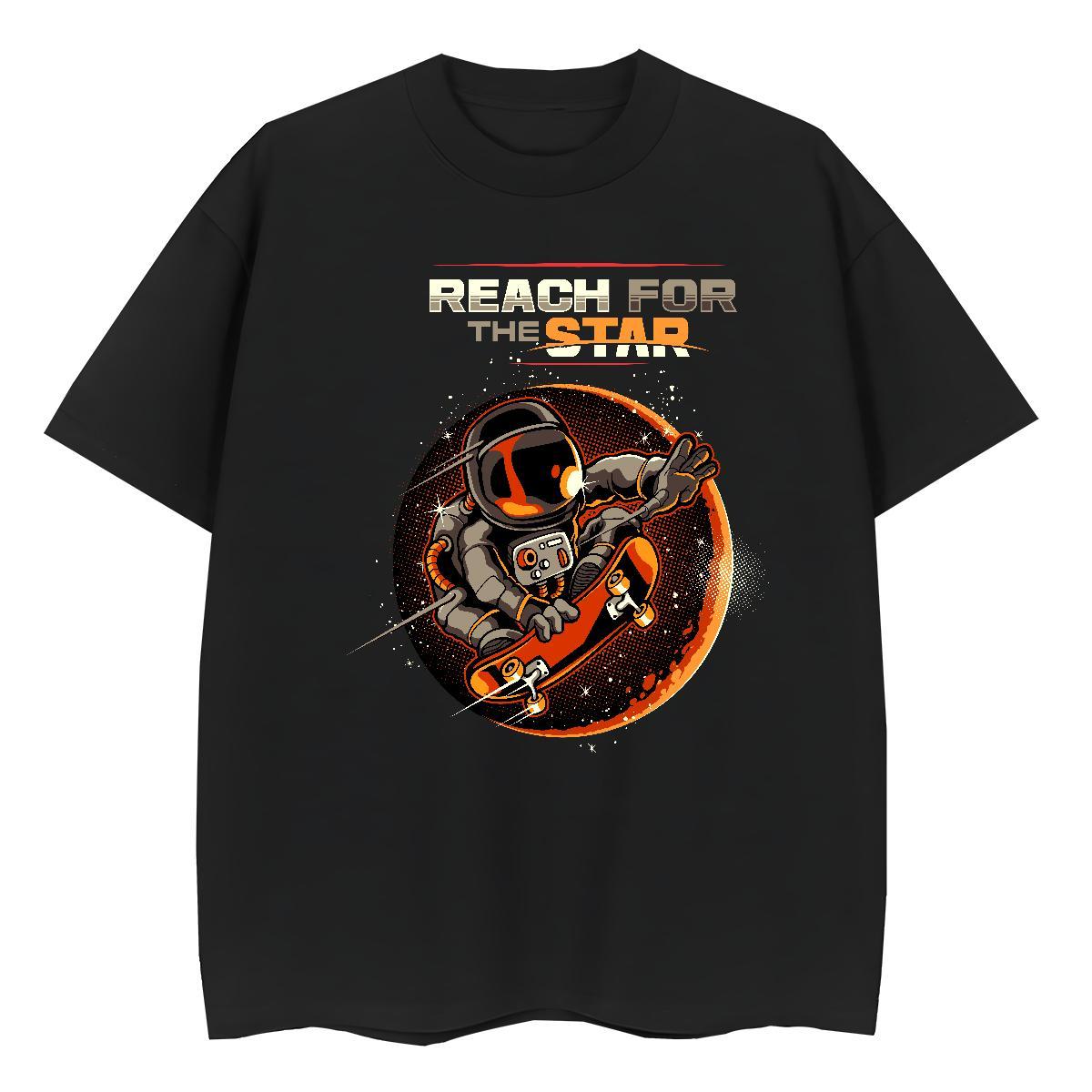 5A Women Tees 100% Cotton 230g universe Street Wear T-Shirts for Women Short Sleeve O-Neck DIY Anime Printed Top Tees