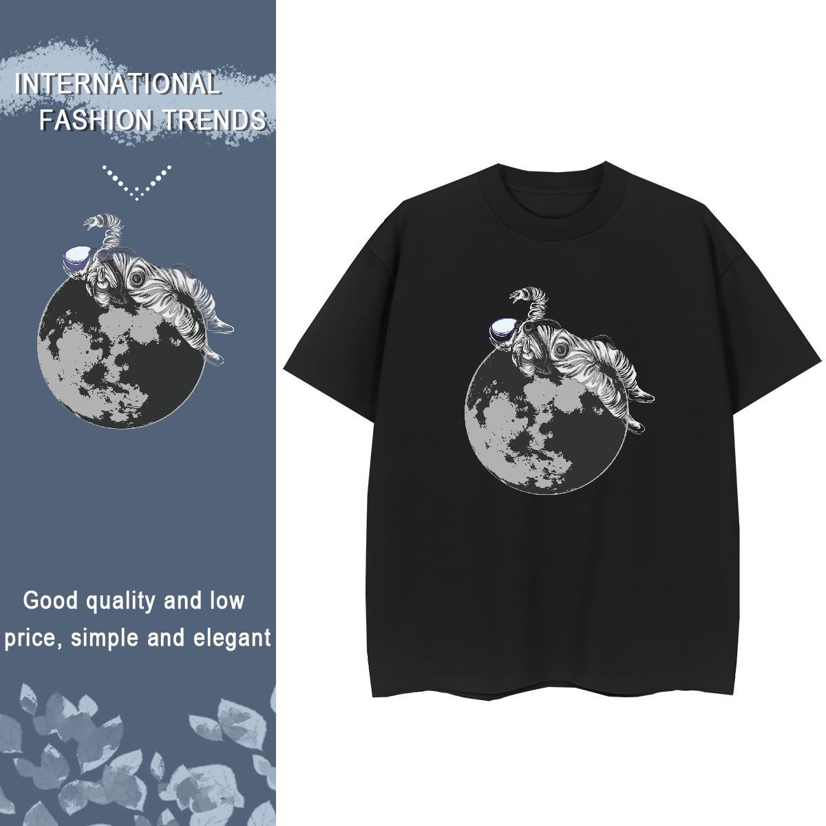 Designer Women Tshirts 230g Pure Cotton universe Daily Wear T Shirts Women Breathable Short Sleeve Customized Print Top Tees