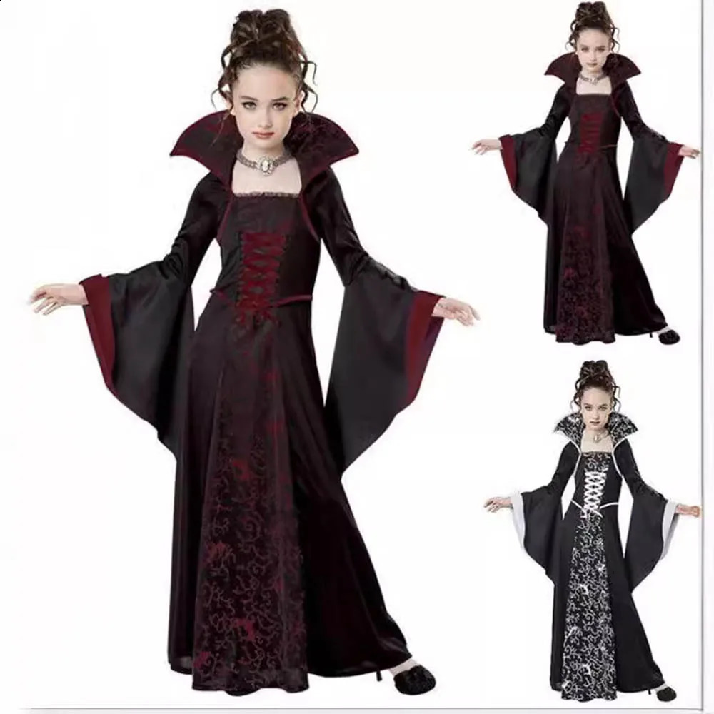 Halloween Role Playing Witch Costume for Girls Disfraz Carnival Dress Up Party Drone Childrens Performance 240823