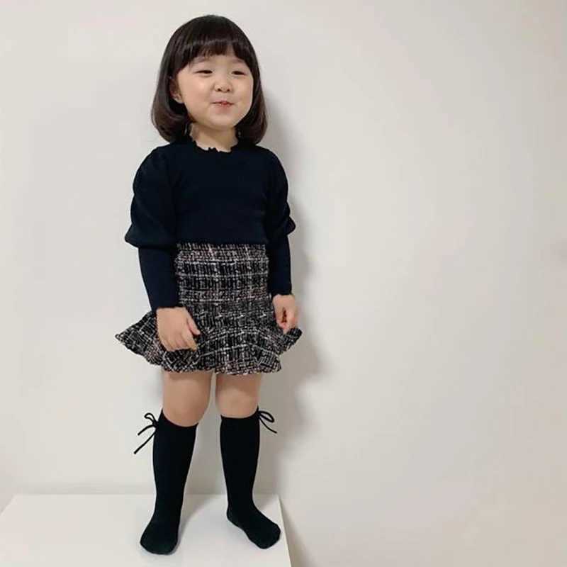 1-7Y Cute Girls Knee High Socks Big Bows Non-Slip Infant Baby Long Tube Socken Cotton Soft Childrens Stocking High Quality CL240824