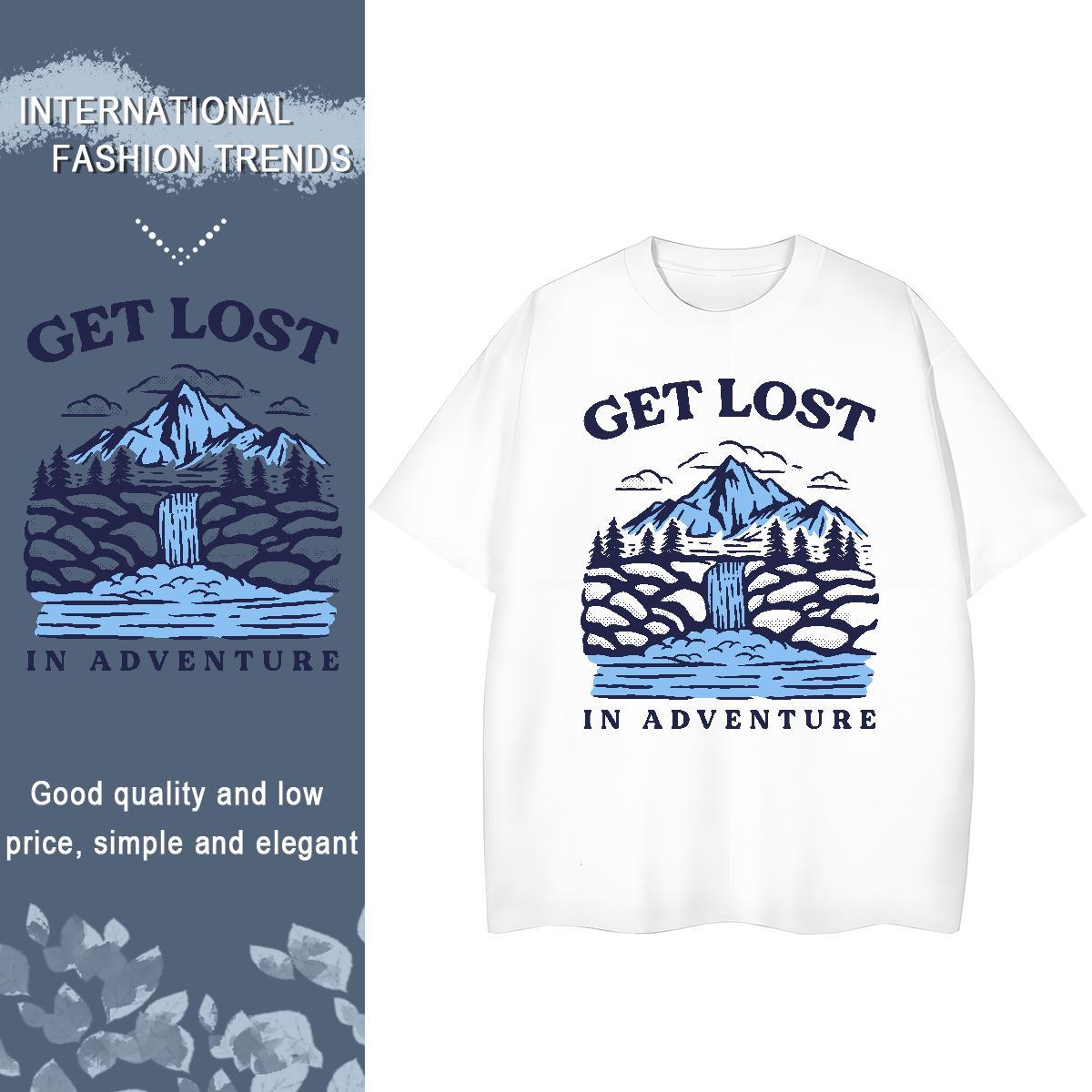 Loose fit Tshirt for Man Woman 230g Cotton mountains Casual Woman T Shirts Breathable Custom Print Oversized Clothings