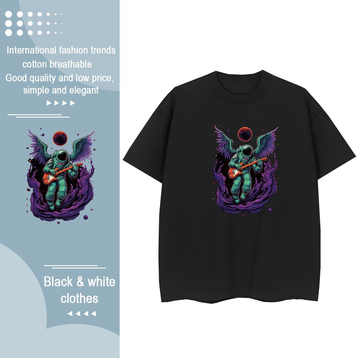 Loose Lady T shirt 230g Pure Cotton universe Sports Street Wear T-Shirts Crew Neck Cartoon Anime Tees