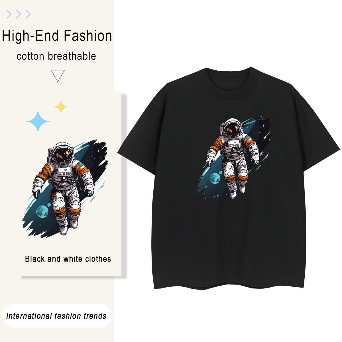 Brand Lady T shirt 100% Cotton 230g universe Sport T-Shirts for Women Short sleeve Soft Floral Print Tee Shirt