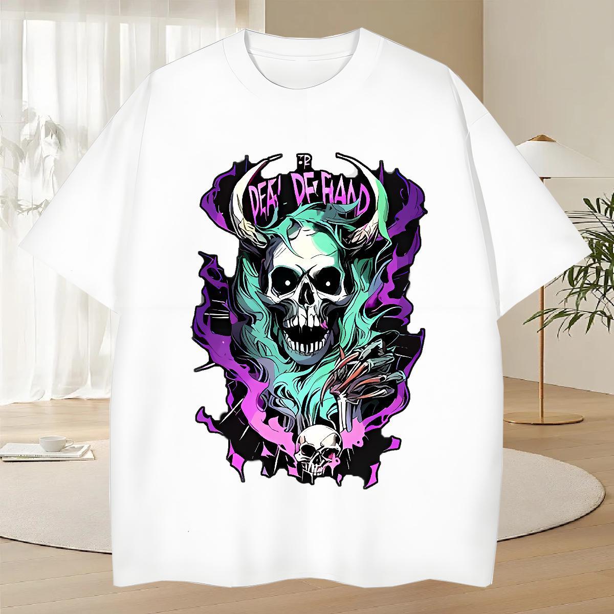 Classic T Shirt For Man 230g Cotton skull Home Outdoor DIY Printed Breathable Tshirt for Man Woman Factory Direct Polos