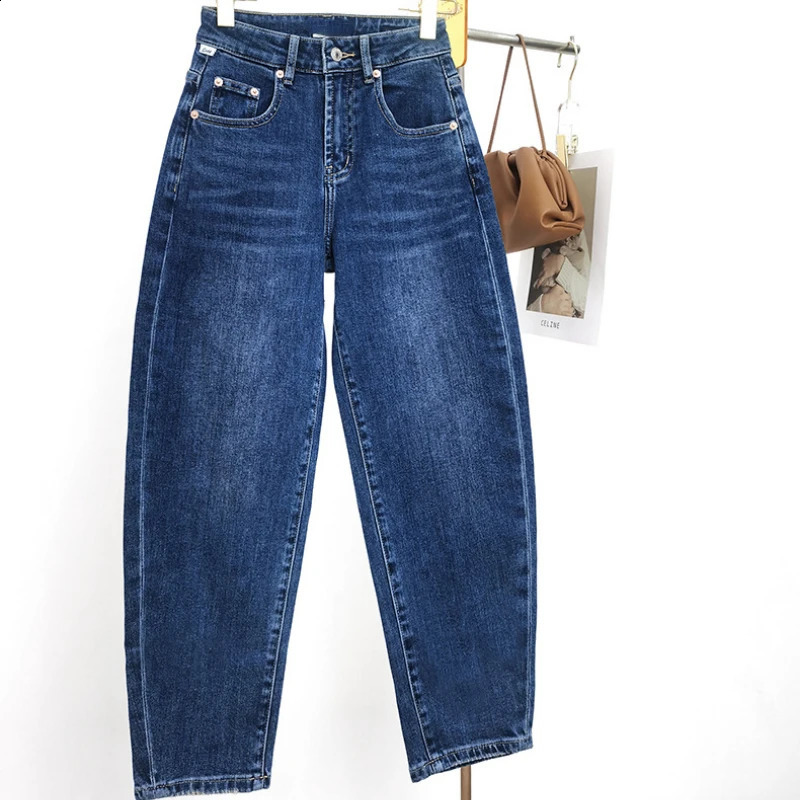 IOO Womens Conical Cut Jeans with Pocket Edge High Quality Loose Fit Shining 240823