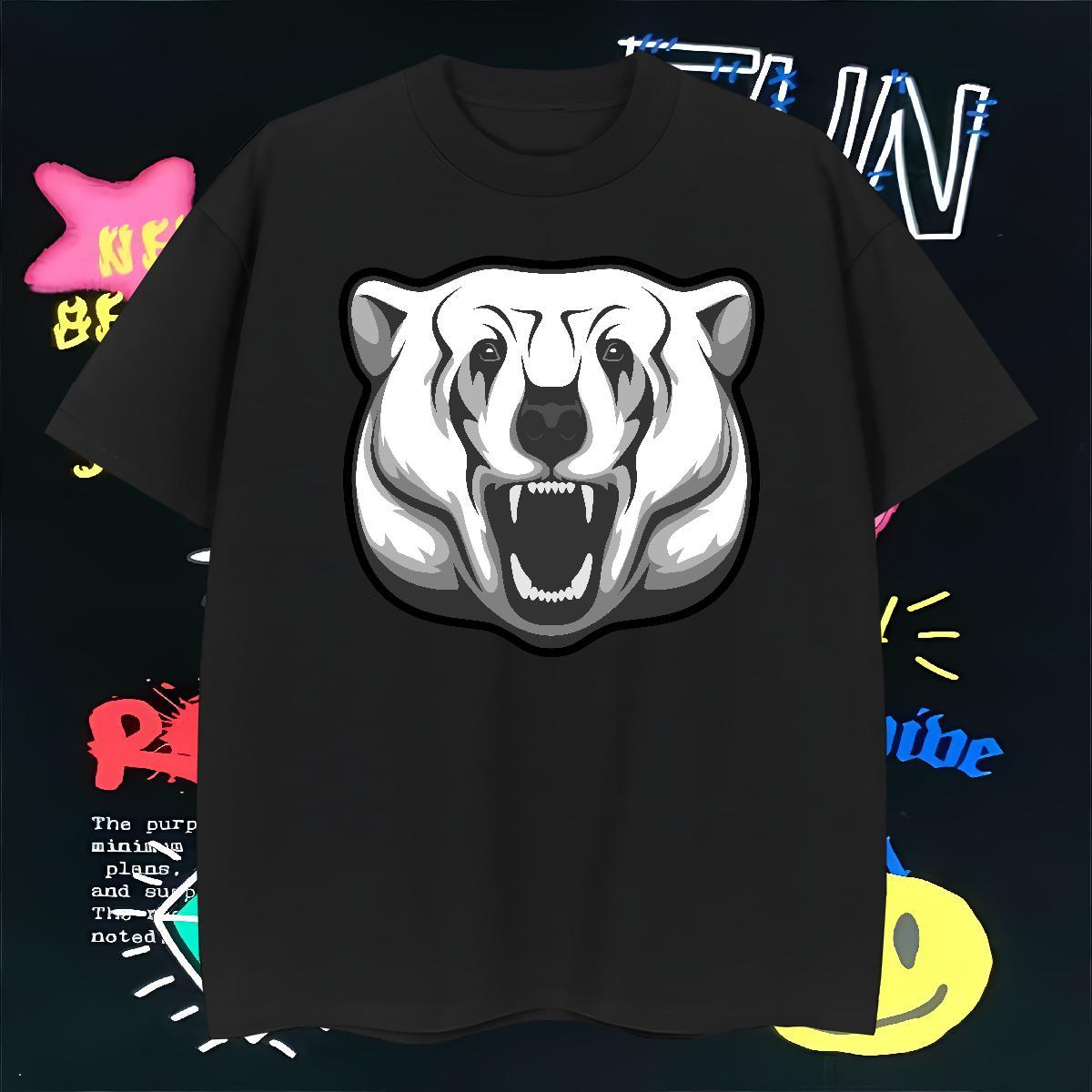 2024 Men Tees bear Home Outdoor 230g 100% Cotton Tees Shirts Breathable Crew Neck Wholesale T Shirt For Man DIY Anime