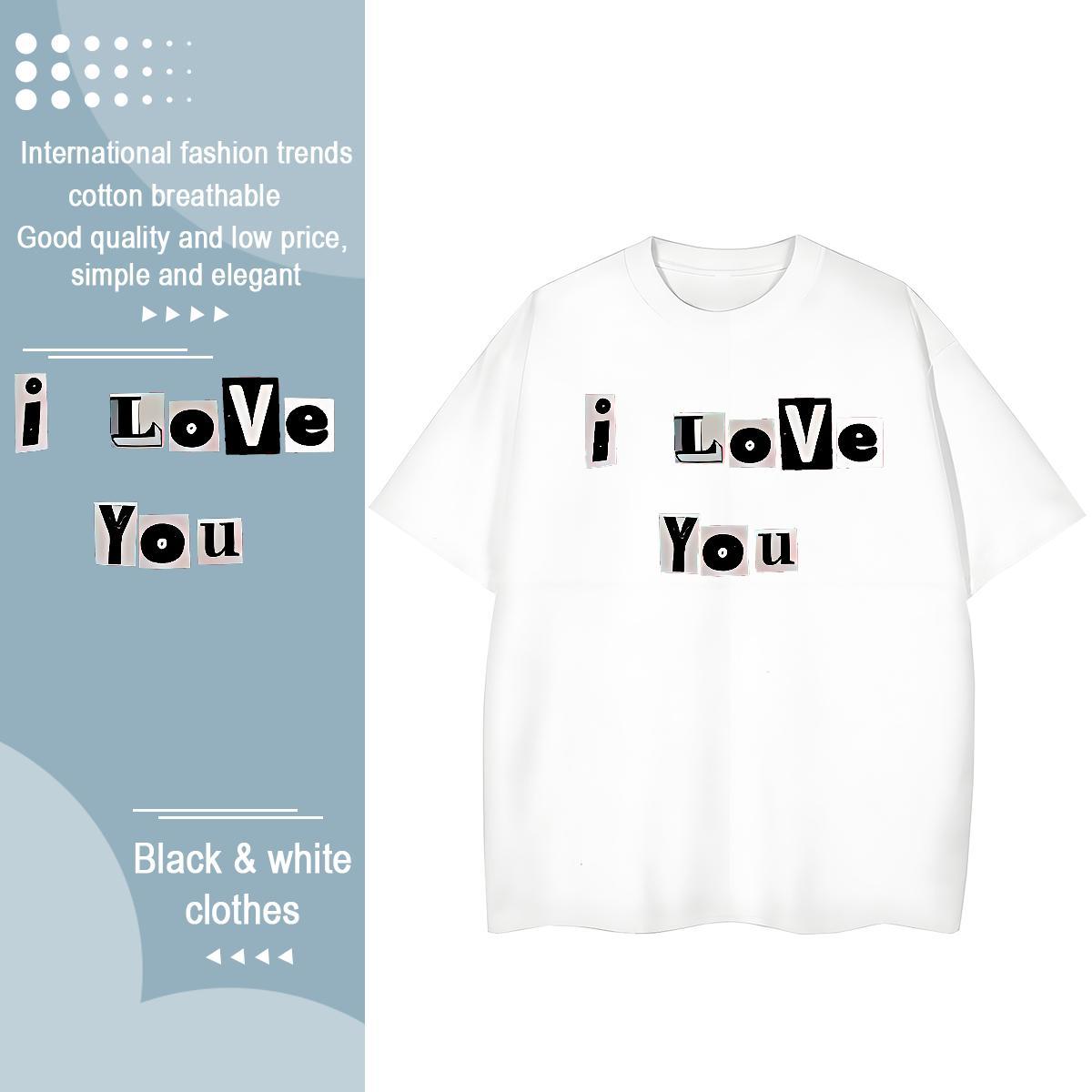 Unisex Man T Shirts 230g Pure Cotton letter Hip Hop Street Custom Printed Breathable Short Sleeve Tshirts 2024 Summer Tees