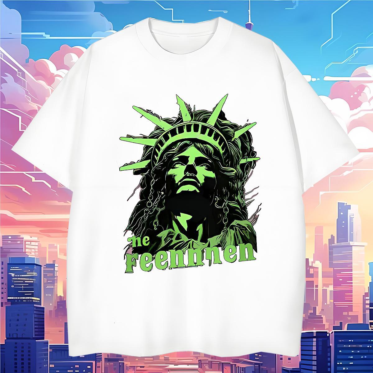 Loose Fit Man T Shirts 230g Pure Cotton portrait Outdoor DIY Printed Crew Neck Mens Tshirts Casual New Top Tees