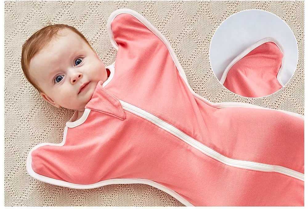 New Cotton Baby Sleeping Bag Spring Autumn Zipper Swaddle Newborn Baby Blanket Wrap Sleepsacks Baby Bedding Swaddling Sleepwear M240824