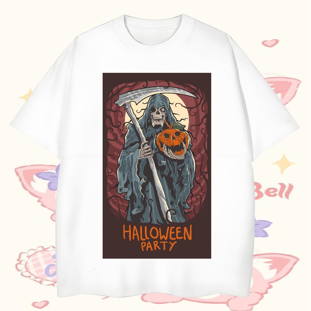 Customized Men Clothes T-Shirt witch Spring Summer 230g Cotton Tops Breathable Loose T shirt Asian Size