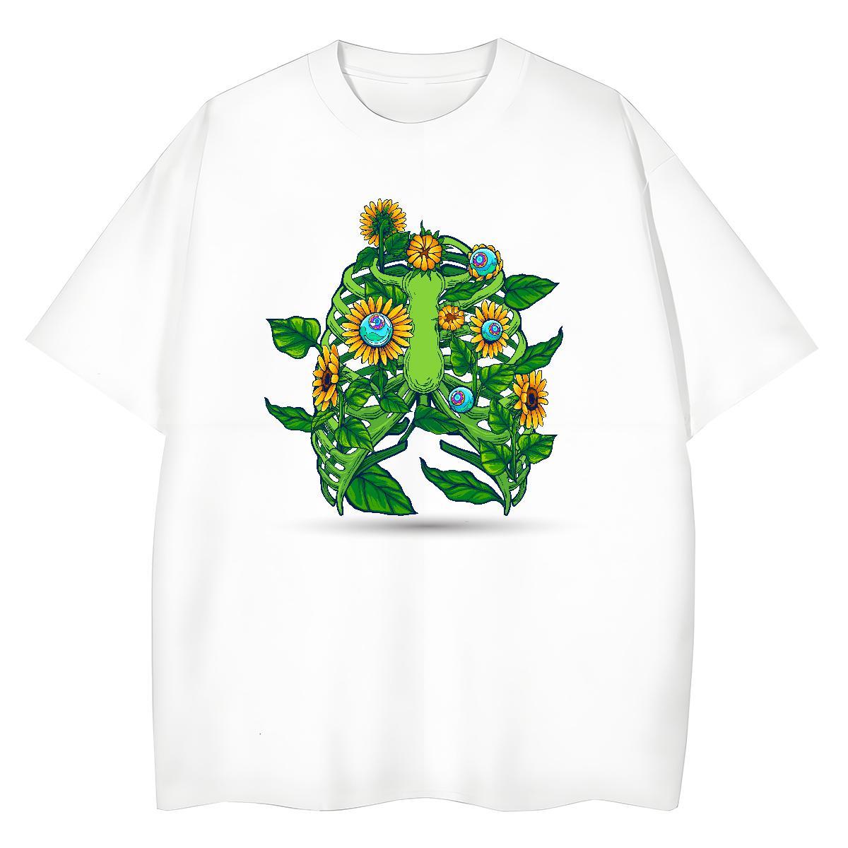 Free Shipping Men T Shirts 230g Pure Cotton skull Street Plus Size Cartoon Round Neck Short Sleeve Men Clothes T-Shirt Designer Fashion Tee Shirt