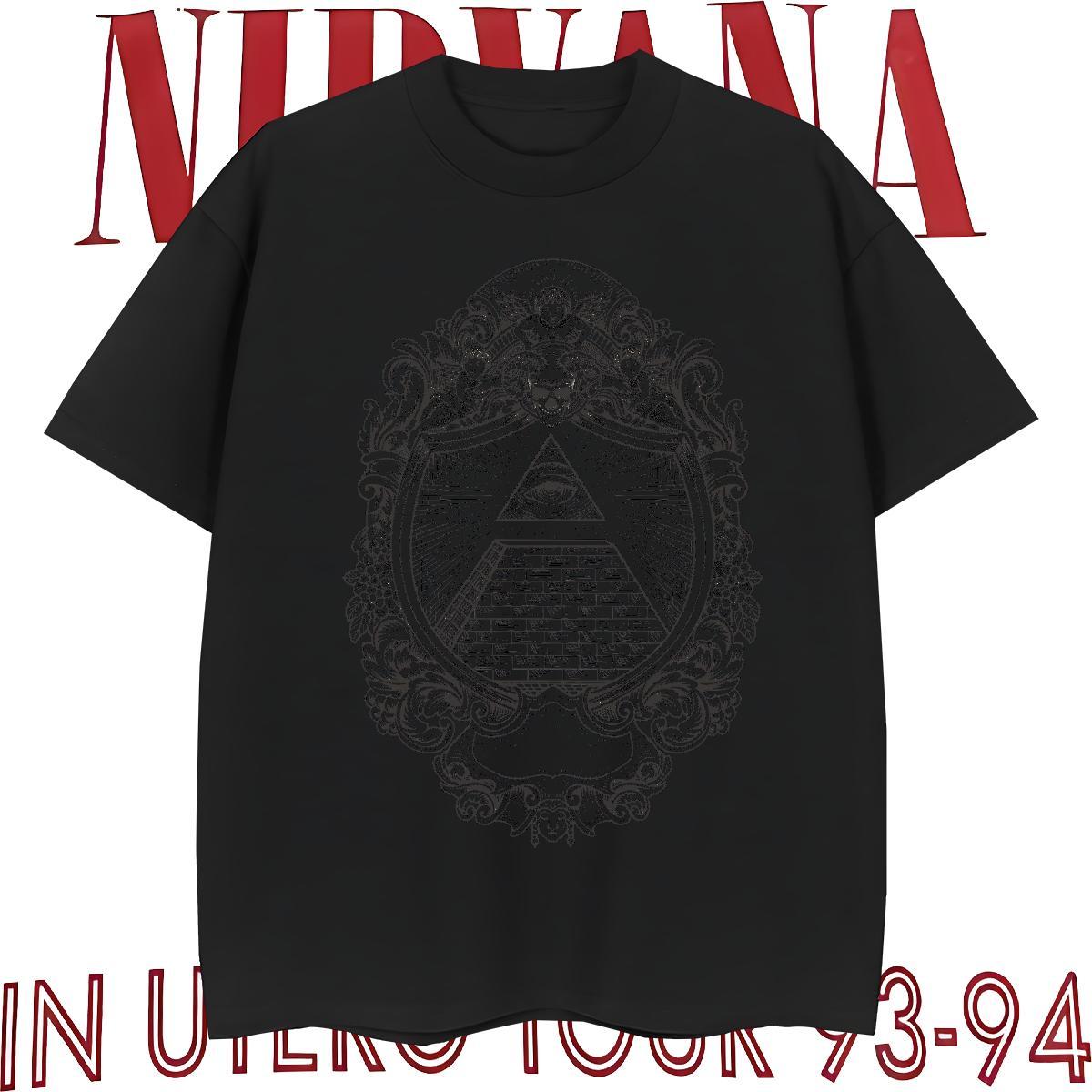 Classic T Shirt For Man 100% Cotton 230g eye of the devil Summer Casual DIY Printed Breathable Short Sleeve Men Tops Tees 2024 DIY Tops Shirt