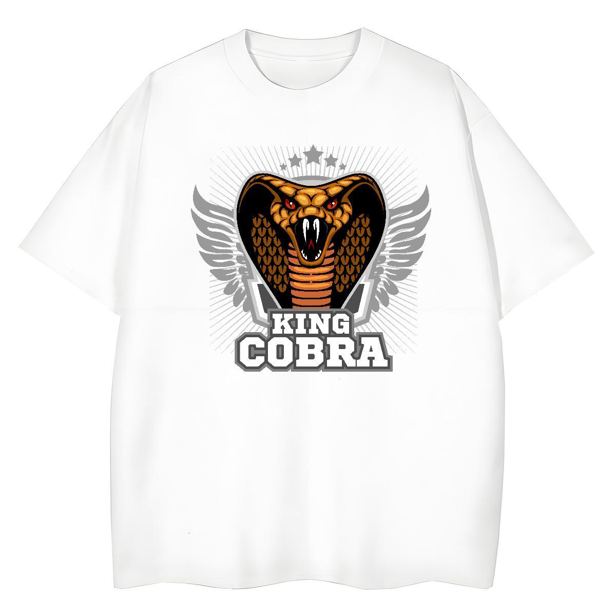 Fashion Designer Men Clothes T-Shirt cobra Beach 230g 100% Cotton Tops Round Neck Short Sleeve Comfortable T shirt Asian Size