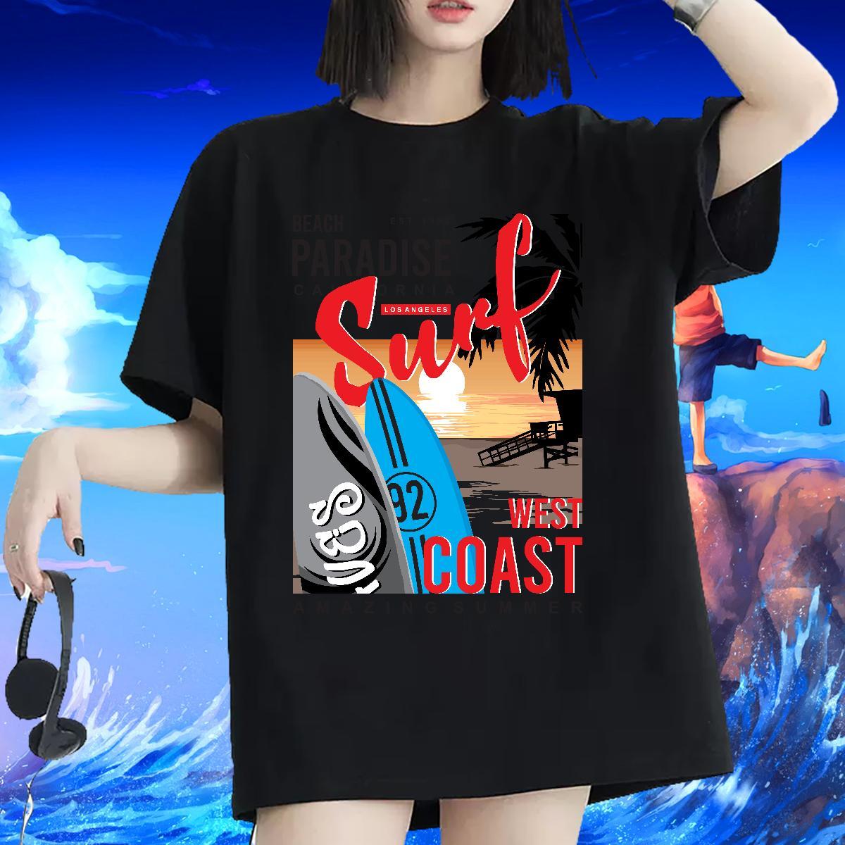 Unisex Lady T shirt 230g Pure Cotton letter Outdoor T-Shirts for Women Breathable DIY Logo Tops Tees