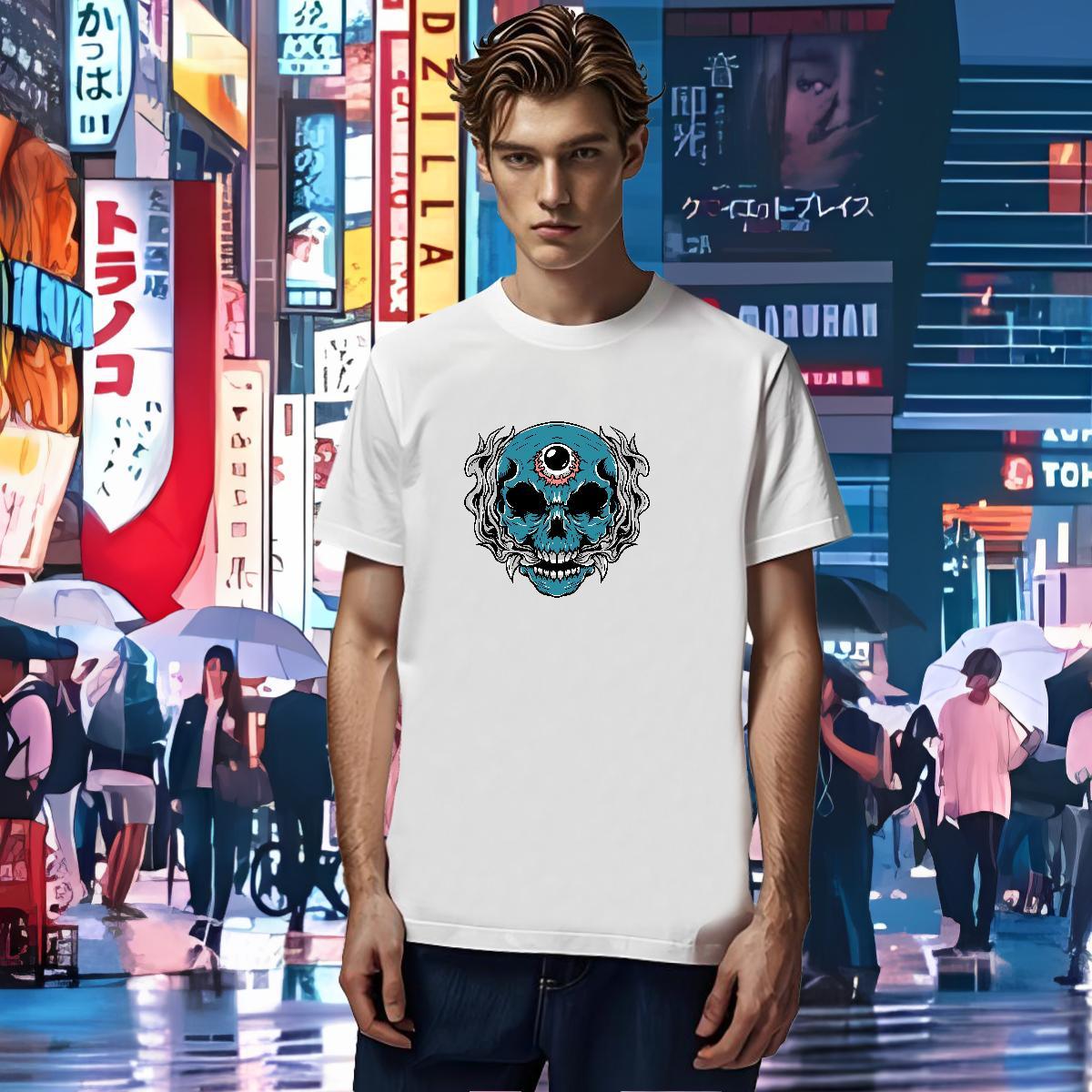 Popular T-Shirts 100% Cotton 230g skull Daily Outfit Plus Size Custom Breathable Crew Neck Men Tops Tees Brand Tees Shirts