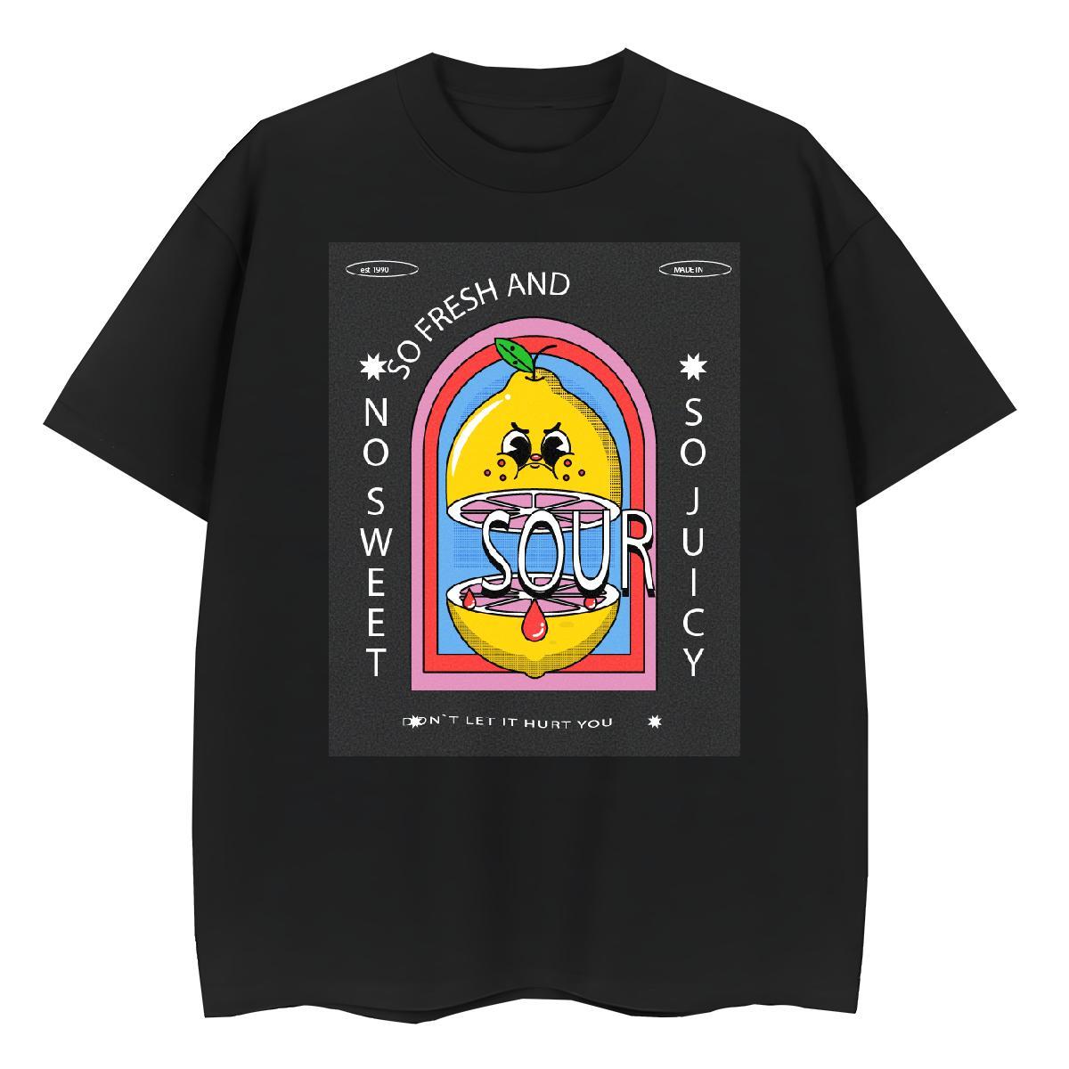 Designer Nice Women Tshirts 230g 100% Cotton sour Street T-Shirts for Women O Neck Short Sleeves Cartoon Anime Tops Shirt