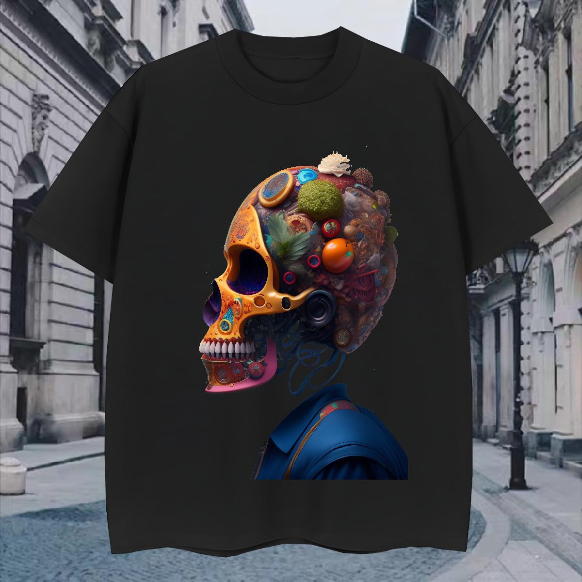 Designer Mens T Shirts 230g 100% Cotton skull Daily Outfit Custom Printed Breathable Short Sleeve Men Tshirts Customized Tees Shirts
