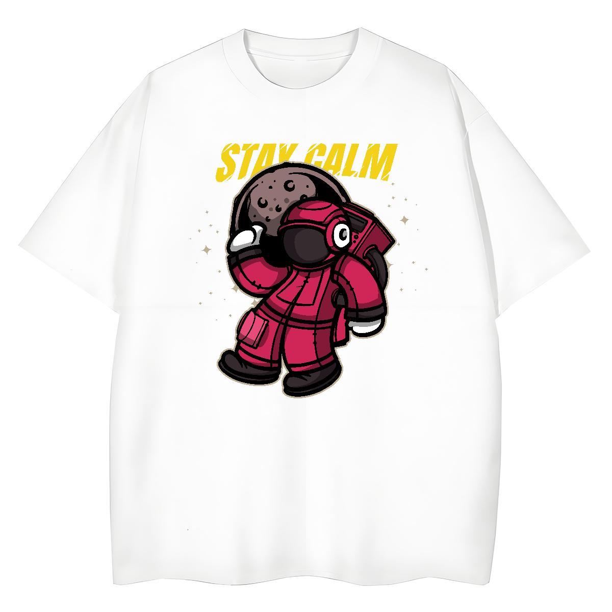 Soft Women Tees 230g Cotton cosmonaut Spring Summer Woman T Shirts Breathable Soft Custom Print Plus Size Tees Shirts