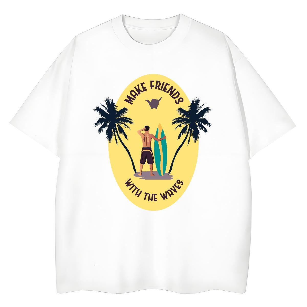 Free Shipping Man T Shirts 230g Pure Cotton beach Daily Wear Asian Size Breathable Short Sleeve Men Clothes T-Shirt Customized Tees