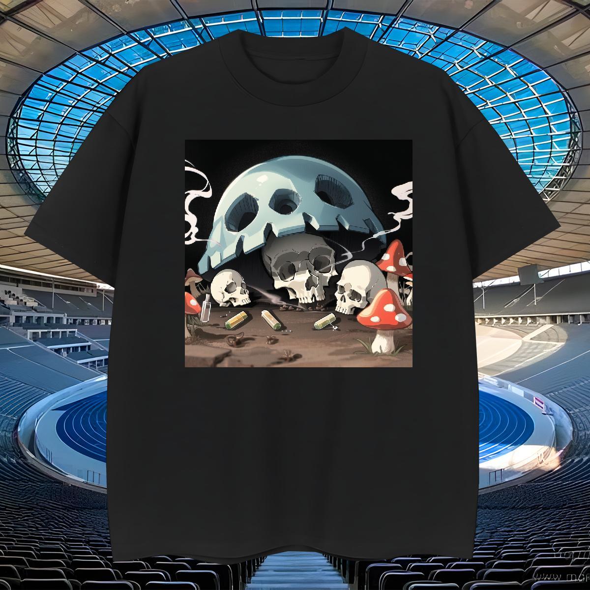 Free Shipping T Shirt For Man 100% Cotton 230g skull Casual Beach Customized Breathable Crew Neck Mens Tshirts Wholesale Polos